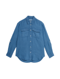 Pure Linen Relaxed Utility Shirt