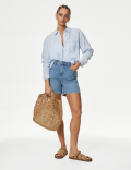 Pure Linen Striped Relaxed Shirt