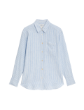Pure Linen Striped Relaxed Shirt