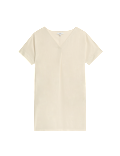 Linen Rich V-Neck Mini Shift Dress