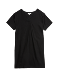 Linen Rich V-Neck Mini Shift Dress