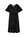 Linen Rich Kimono Sleeve Midi Smock Dress