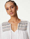 Pure Cotton Embroidered Beach Shirt