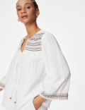 Pure Cotton Embroidered Beach Shirt