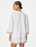 Pure Cotton Embroidered Beach Shirt