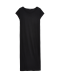 Jersey High Neck Midi T-Shirt Dress