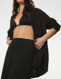 Pure Cotton Elasticated Waist Beach Trousers