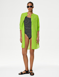 Pure Cotton Round Neck Longline Beach Shirt