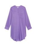 Pure Cotton Round Neck Longline Beach Shirt