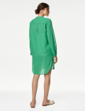 Pure Cotton Round Neck Longline Beach Shirt