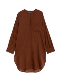 Pure Cotton Round Neck Longline Beach Shirt