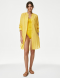 Pure Cotton Round Neck Longline Beach Shirt