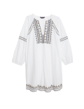 Pure Cotton Embroidered Mini Beach Dress