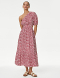 Pure Cotton Printed One Shoulder Beach Dress