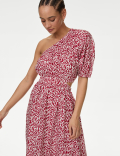 Pure Cotton Printed One Shoulder Beach Dress