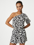 Pure Cotton Printed One Shoulder Beach Top