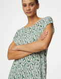 Jersey Printed Midi Relaxed Shift Dress