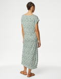 Jersey Printed Midi Relaxed Shift Dress