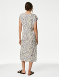 Jersey Printed Midi Relaxed Shift Dress