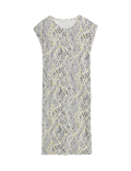 Jersey Printed Midi Relaxed Shift Dress
