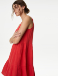 Pure Cotton Tiered Mini Beach Dress