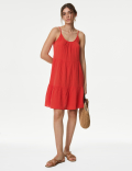 Pure Cotton Tiered Mini Beach Dress