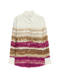 Pure Linen Striped Oversized Shirt