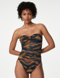 360 Tummy Control Printed Bandeau Swimsuit