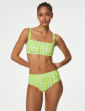 Printed Roll Top Bikini Bottoms