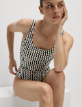 Printed Scoop Neck Swimsuit