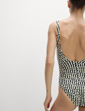 Printed Scoop Neck Swimsuit
