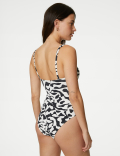 Tummy Control Printed Square Neck Swimsuit