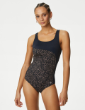 Printed Scoop Neck Swimsuit