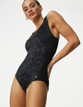 Printed Scoop Neck Swimsuit