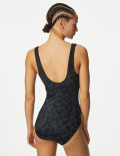 Printed Scoop Neck Swimsuit