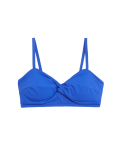 Padded Twist Front Plunge V-Neck Bikini Top