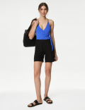 Tummy Control Padded Wrap Plunge Swimsuit