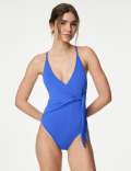 Tummy Control Padded Wrap Plunge Swimsuit