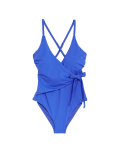 Tummy Control Padded Wrap Plunge Swimsuit