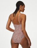 Printed Square Neck Swimsuit
