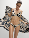 Printed High Leg Bikini Bottoms