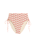Printed Drawstring High Waisted Bikini Bottoms