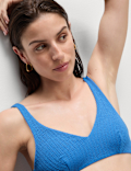 Textured Padded Plunge Bikini Top