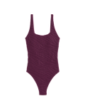 Textured Scoop Neck Swimsuit