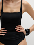 Tummy Control Square Neck Swimsuit