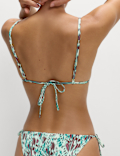 Printed Trim Detail Triangle Bikini Top