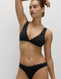 Broderie Trim Sculpt Padded Plunge Bikini Top