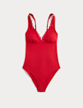Sculpt Broderie Trim Plunge Swimsuit