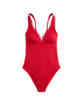 Sculpt Broderie Trim Plunge Swimsuit