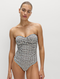 Tummy Control Printed Padded Bandeau Swimsuit
